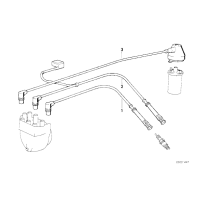 Przewody zapłonowe BMW E34 E32 530i 535i 730i 735i M30 - 12121722253