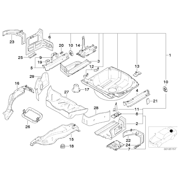 Podstawa pod akumulator BMW E46 316 318 320 323 325 328 330 - 51718237364