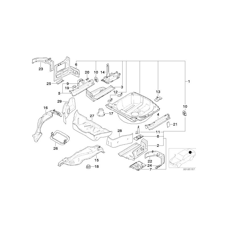 Podstawa pod akumulator BMW E46 316 318 320 323 325 328 330 - 51718237364