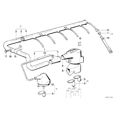Przewody zapłonowe BMW E30 E28 E21 320 323 520 M20 - 12121710591