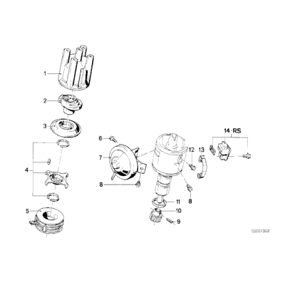 Palec aparatu zapłonowego BMW E28 E30 518i 318i 316i M10 - 12111272144