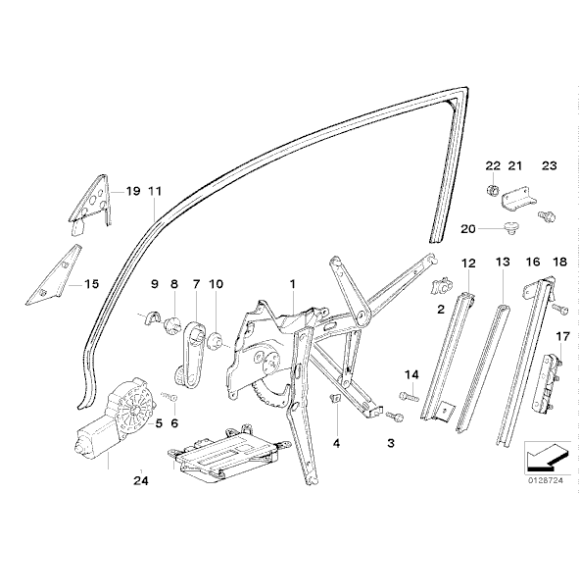Prowadnica szyby przód BMW E36 sedan touring  51328176366
