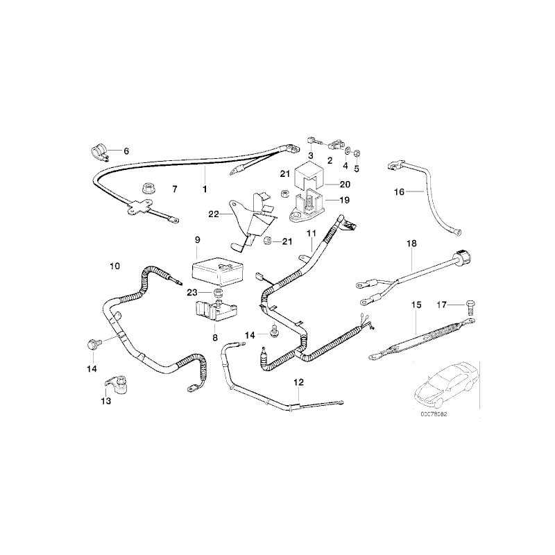 Podstawa B+ klemy akumulatora BMW E38 750i 750iL - 12521702313
